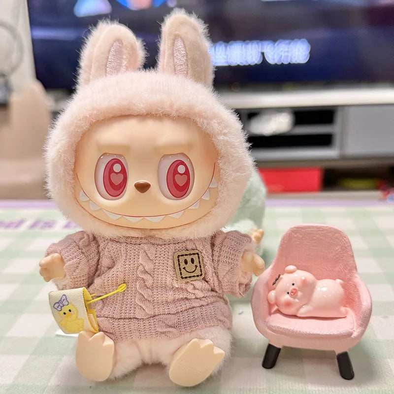 Labubu 17Cm Clothes II Idol Dolls Sitting Party the Monster Outfit Accessories Clothing DIY Gift Fashion Sweater Hoodie EE25M