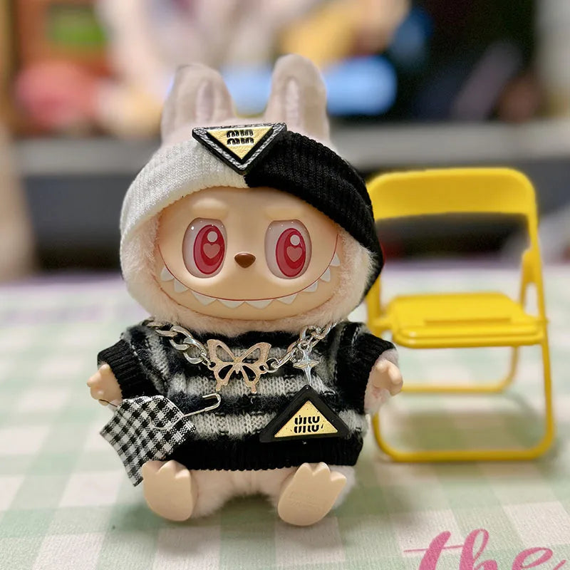 Labubu 17Cm Clothes II Idol Dolls Sitting Party the Monster Outfit Accessories Clothing DIY Gift Fashion Sweater Hoodie EE25M