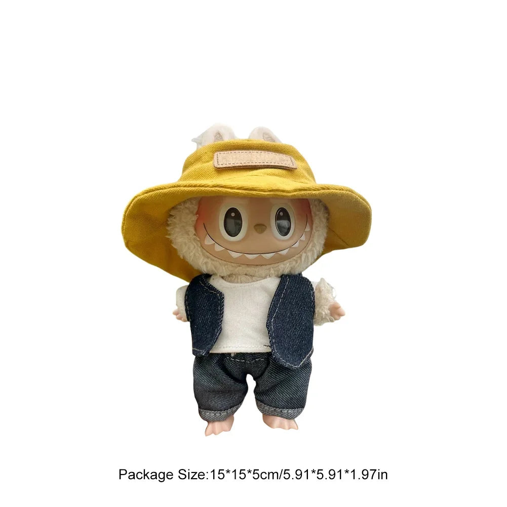 For Labubu V1 V2 Idol Cute Doll Clothes Fashion Mini Doll Outfit Accessories Leisure Suit Clothing 17Cm Labubu Clothe Best Gifts