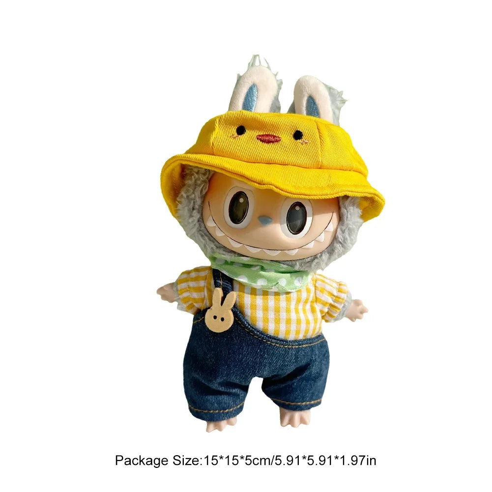 For Labubu V1 V2 Idol Cute Doll Clothes Fashion Mini Doll Outfit Accessories Leisure Suit Clothing 17Cm Labubu Clothe Best Gifts