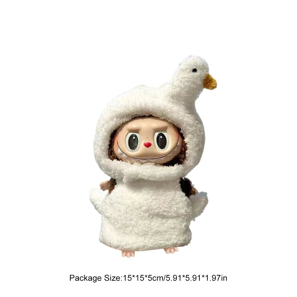 For Labubu V1 V2 Idol Cute Doll Clothes Fashion Mini Doll Outfit Accessories Leisure Suit Clothing 17Cm Labubu Clothe Best Gifts