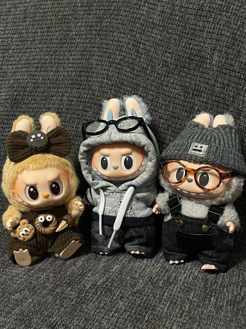 New for Labubu V1 V2 V3 Clothes Vinyl Baby Clothes Lucky Loyalty Trendy Cool Strap Pants Diy Accessories Gift Customization Doll
