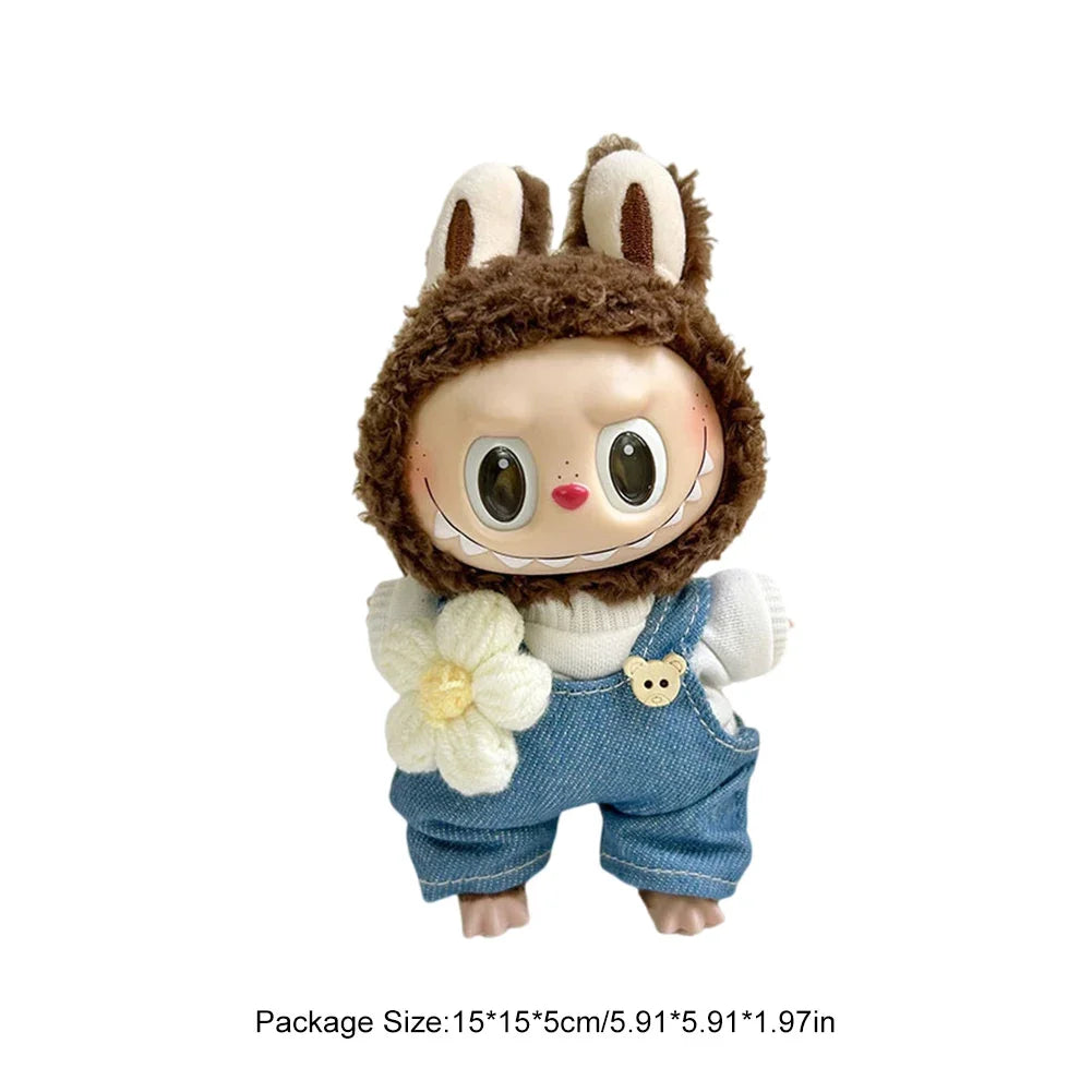 For Labubu V1 V2 Idol Cute Doll Clothes Fashion Mini Doll Outfit Accessories Leisure Suit Clothing 17Cm Labubu Clothe Best Gifts