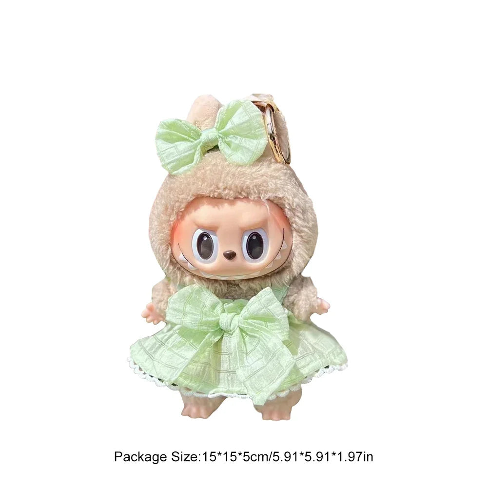 For Labubu V1 V2 Idol Cute Doll Clothes Fashion Mini Doll Outfit Accessories Leisure Suit Clothing 17Cm Labubu Clothe Best Gifts