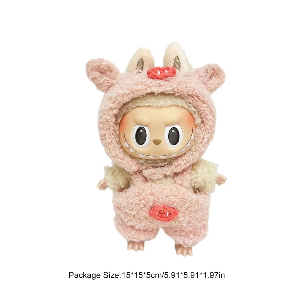 For Labubu V1 V2 Idol Cute Doll Clothes Fashion Mini Doll Outfit Accessories Leisure Suit Clothing 17Cm Labubu Clothe Best Gifts