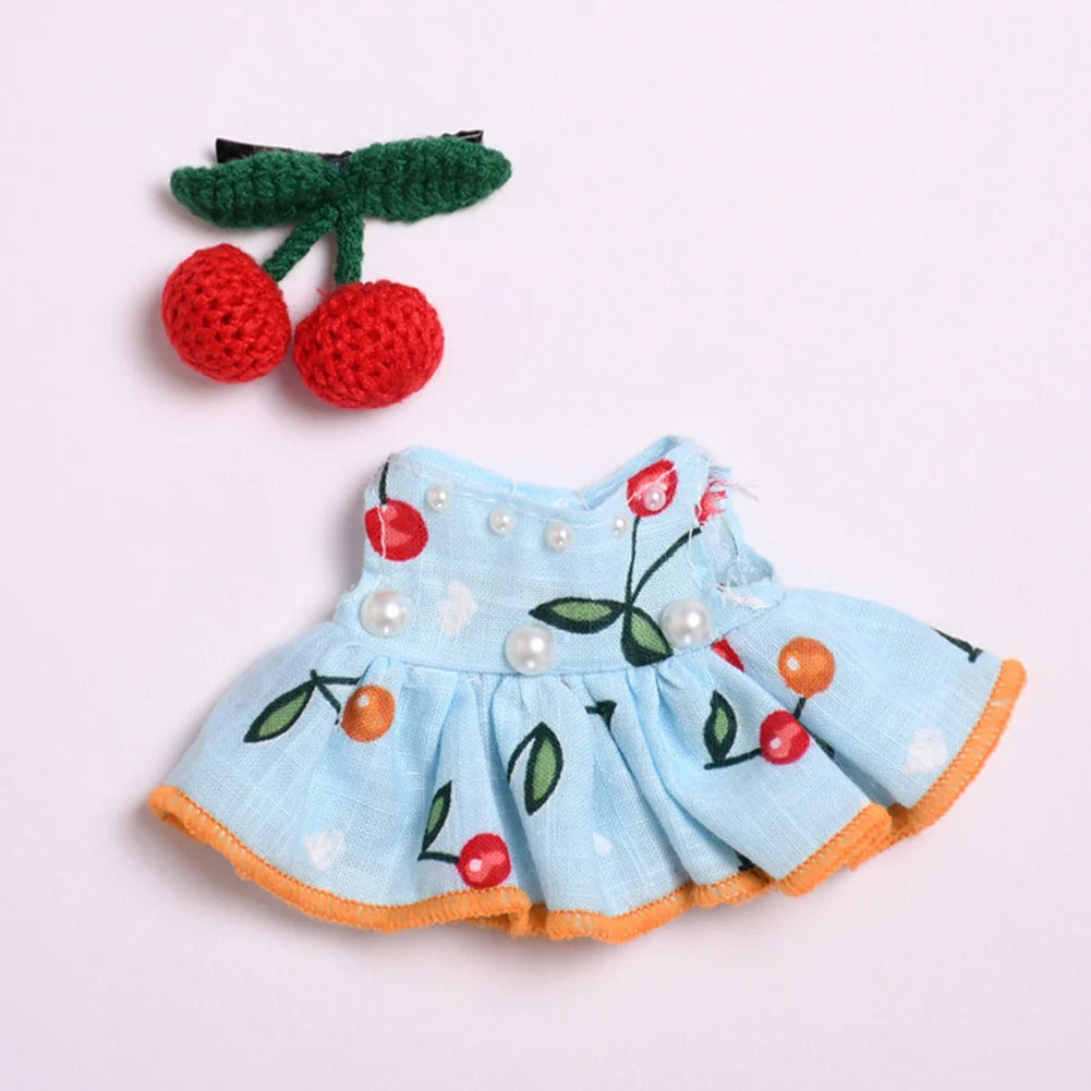 Kawaii Mini Plush Doll'S Clothes Outfit Accessories for Korea Kpop Exo Labubu Idol Dolls Skirt Hairpin Clothing DIY Kids Gift