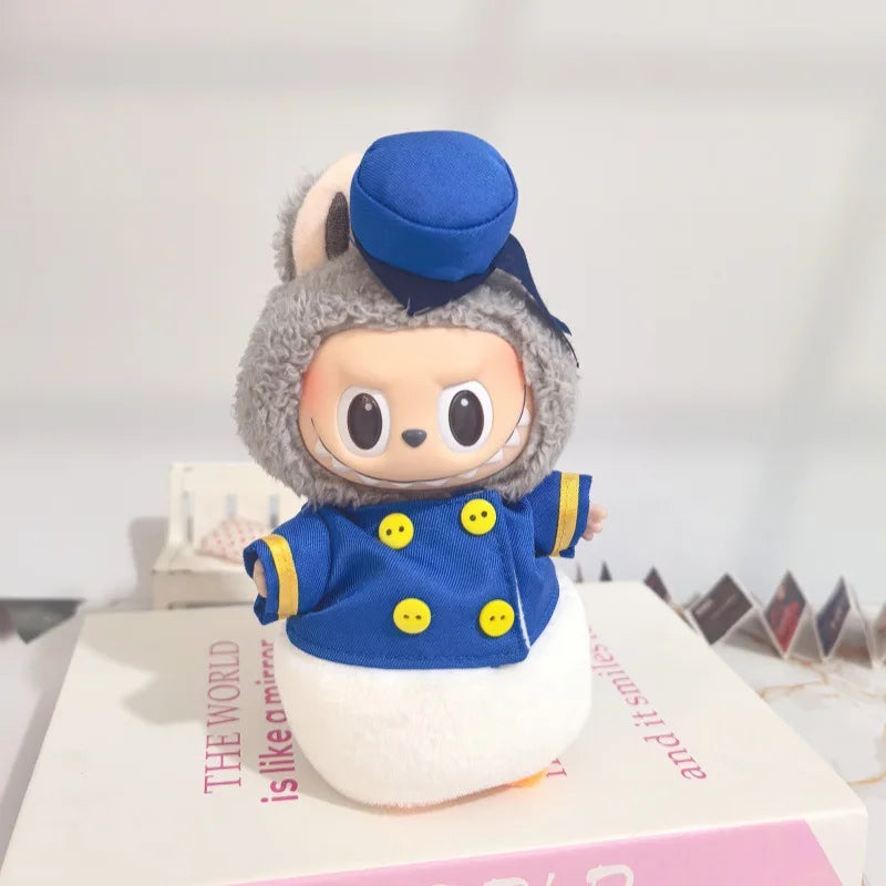 Labubu 17Cm Doll'S Clothes the Monster Labubu Outfit Accessories Clothing DIY Kids Gift Mickey Donald Duck Suit Shoes EF19I
