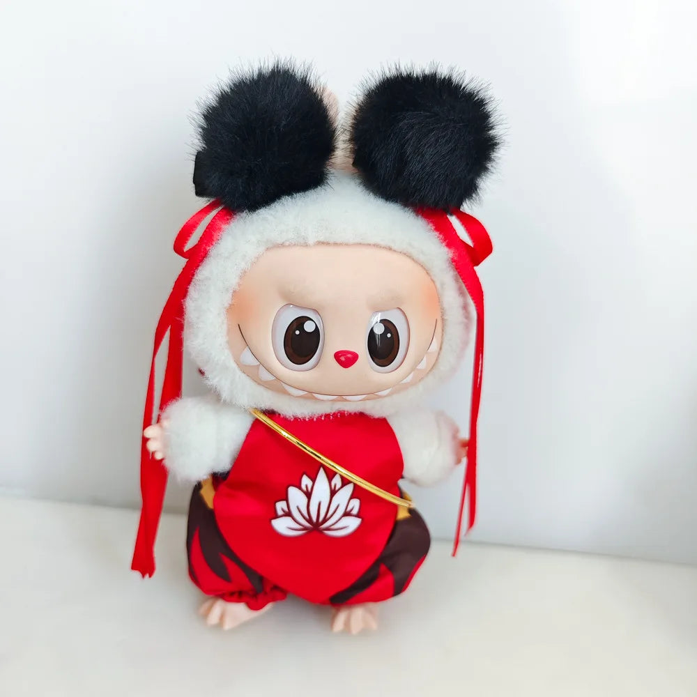 Labubu 17Cm Clothes II Idol Dolls Sitting Party the Monster Outfit Accessories Clothing DIY Gift Nezha Qiankun Circle EM01A