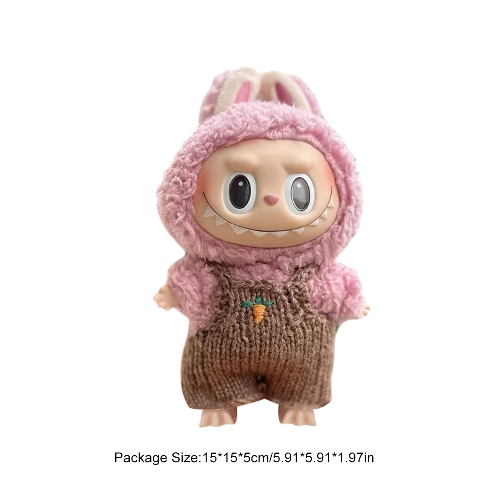 For Labubu V1 V2 Idol Cute Doll Clothes Fashion Mini Doll Outfit Accessories Leisure Suit Clothing 17Cm Labubu Clothe Best Gifts