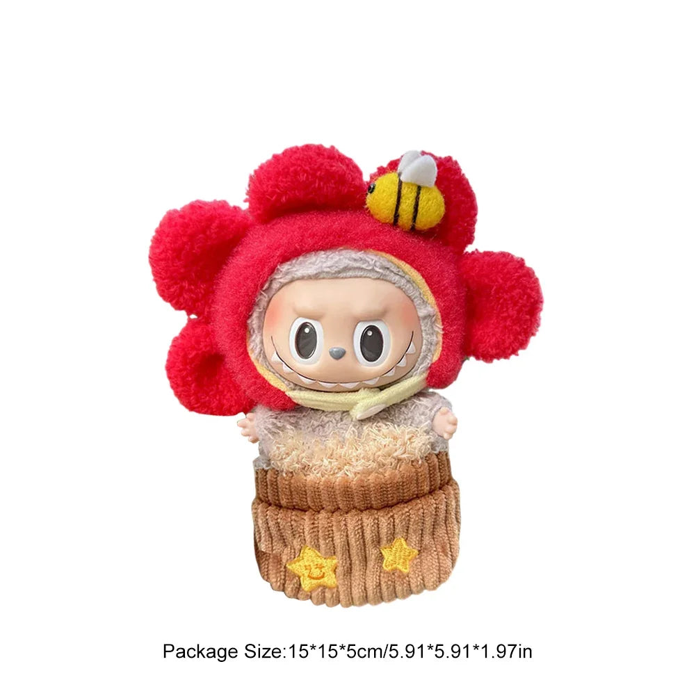 For Labubu V1 V2 Idol Cute Doll Clothes Fashion Mini Doll Outfit Accessories Leisure Suit Clothing 17Cm Labubu Clothe Best Gifts