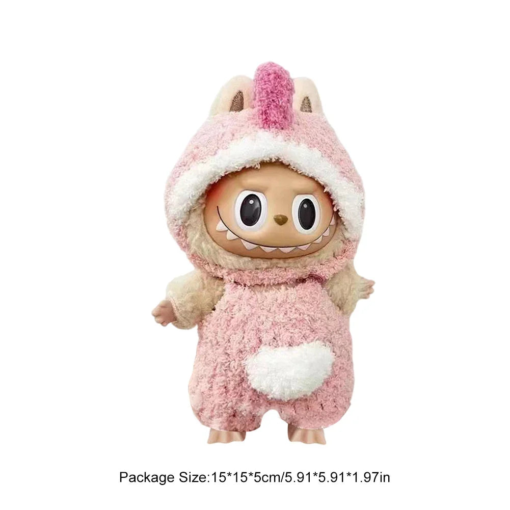 For Labubu V1 V2 Idol Cute Doll Clothes Fashion Mini Doll Outfit Accessories Leisure Suit Clothing 17Cm Labubu Clothe Best Gifts