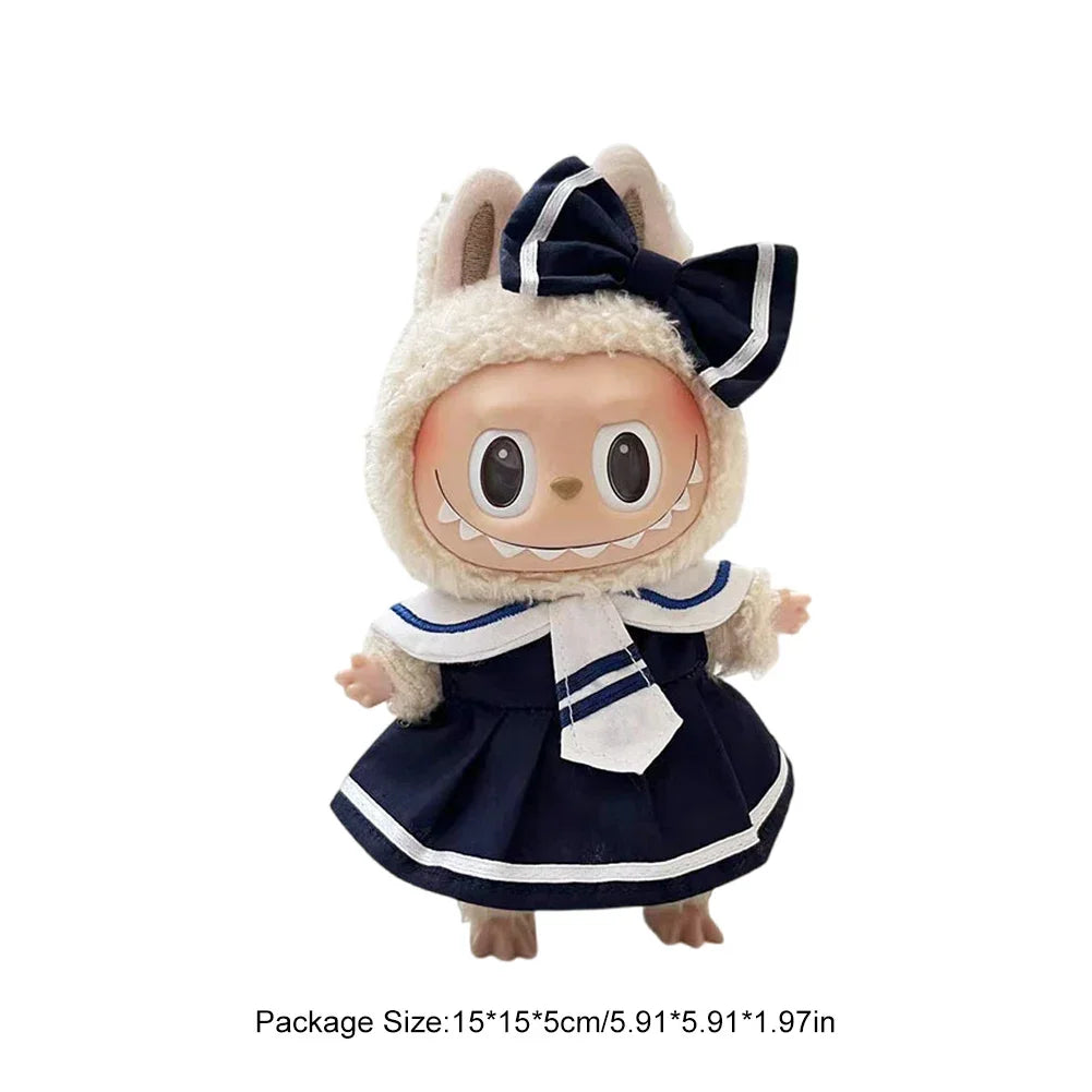 For Labubu V1 V2 Idol Cute Doll Clothes Fashion Mini Doll Outfit Accessories Leisure Suit Clothing 17Cm Labubu Clothe Best Gifts