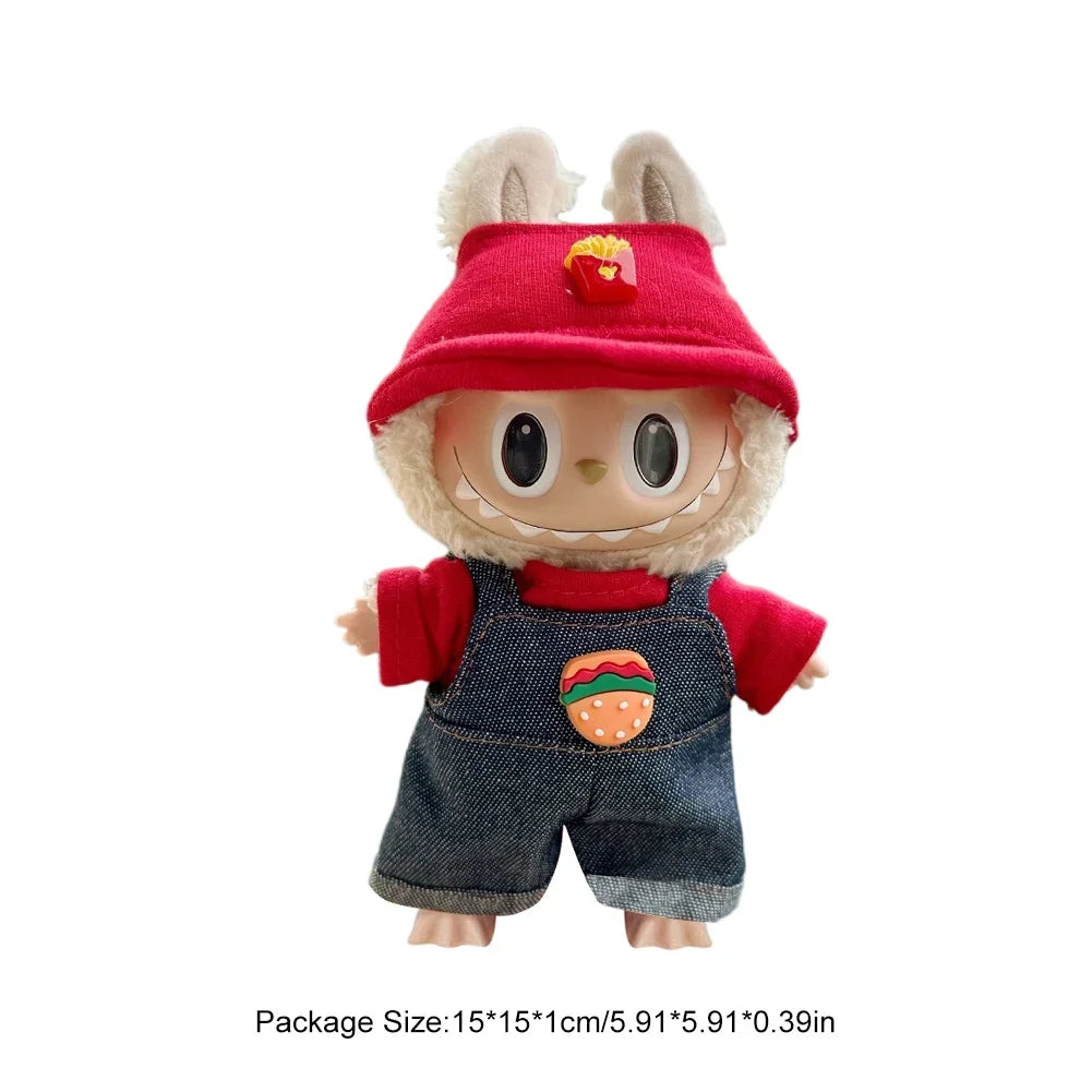 For Labubu V1 V2 Idol Cute Doll Clothes Fashion Mini Doll Outfit Accessories Leisure Suit Clothing 17Cm Labubu Clothe Best Gifts