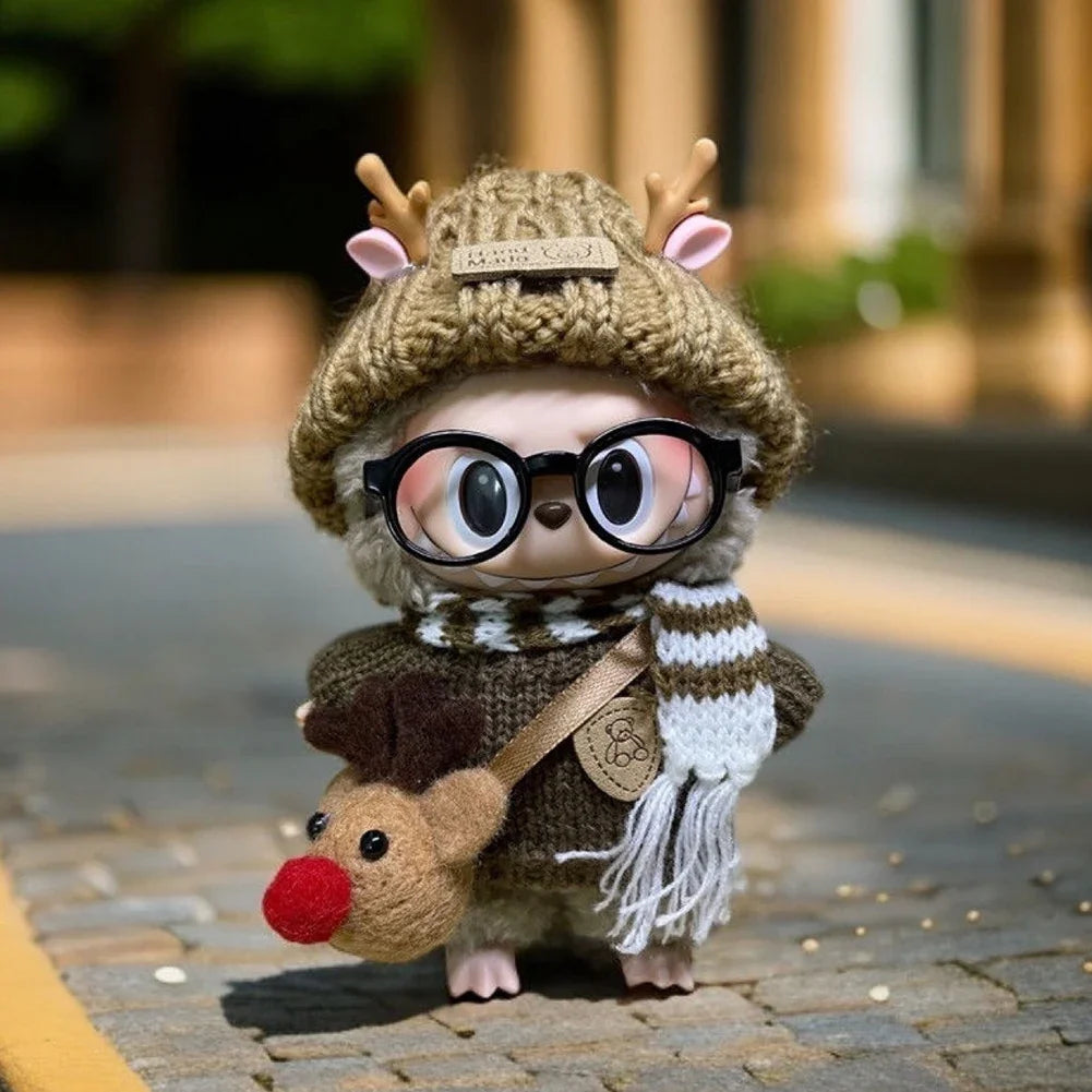 For Labubu V1 V2 Idol Cute Doll Clothes Fashion Mini Doll Outfit Accessories Leisure Suit Clothing 17Cm Labubu Clothe Best Gifts