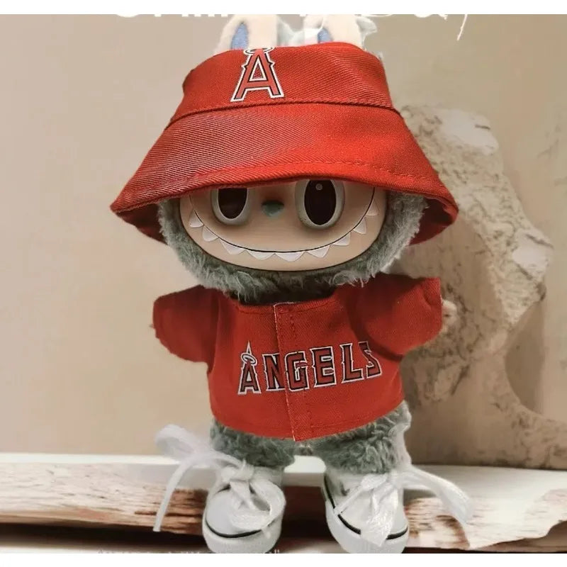 Hot Labubu Doll Clothes 15/17Cm Labubu Clothes Sitting Party Number 17 Baseball Clothes Children'S Diy Doll Accessories Gift
