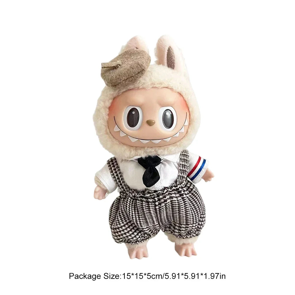 For Labubu V1 V2 Idol Cute Doll Clothes Fashion Mini Doll Outfit Accessories Leisure Suit Clothing 17Cm Labubu Clothe Best Gifts