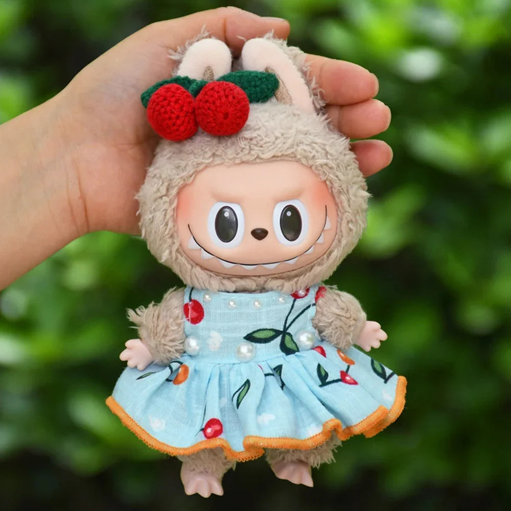 For Labubu V1 V2 Idol Cute Doll Clothes Fashion Mini Doll Outfit Accessories Leisure Suit Clothing 17Cm Labubu Clothe Best Gifts