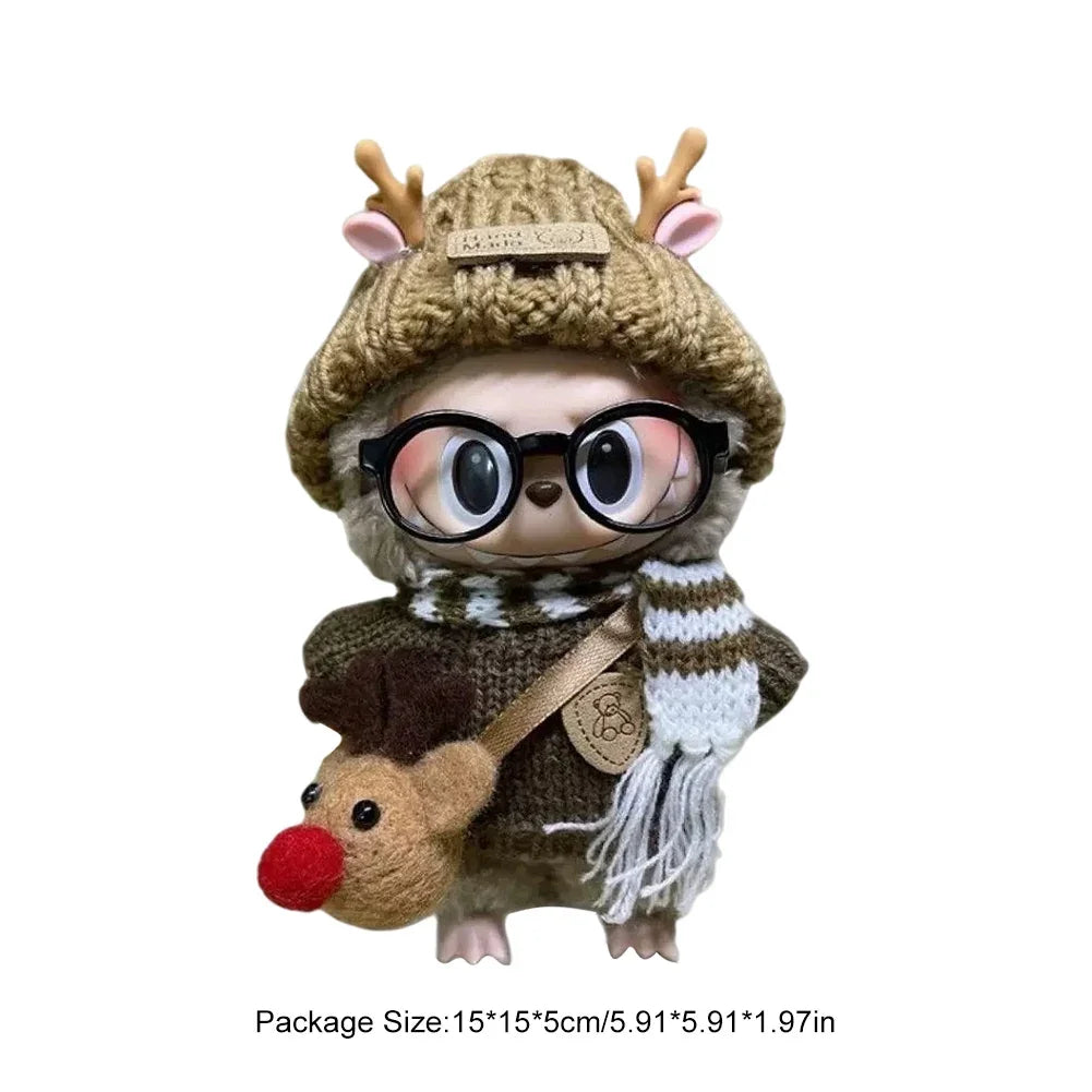 For Labubu V1 V2 Idol Cute Doll Clothes Fashion Mini Doll Outfit Accessories Leisure Suit Clothing 17Cm Labubu Clothe Best Gifts
