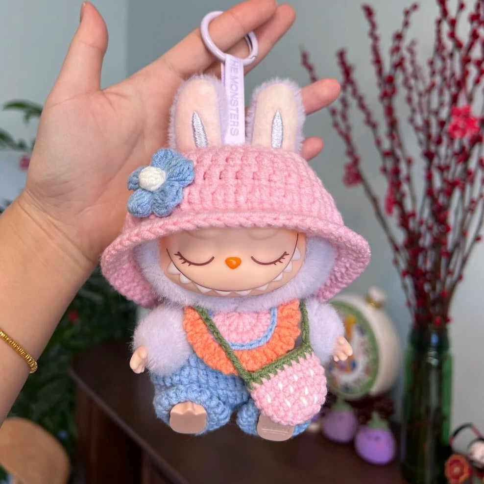 New for Labubu V1 V2 V3 Clothes Vinyl Baby Clothes Lucky Loyalty Trendy Cool Strap Pants Diy Accessories Gift Customization Doll