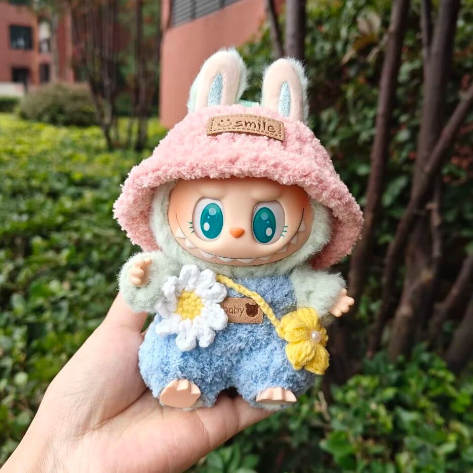 New for Labubu V1 V2 V3 Clothes Vinyl Baby Clothes Lucky Loyalty Trendy Cool Strap Pants Diy Accessories Gift Customization Doll