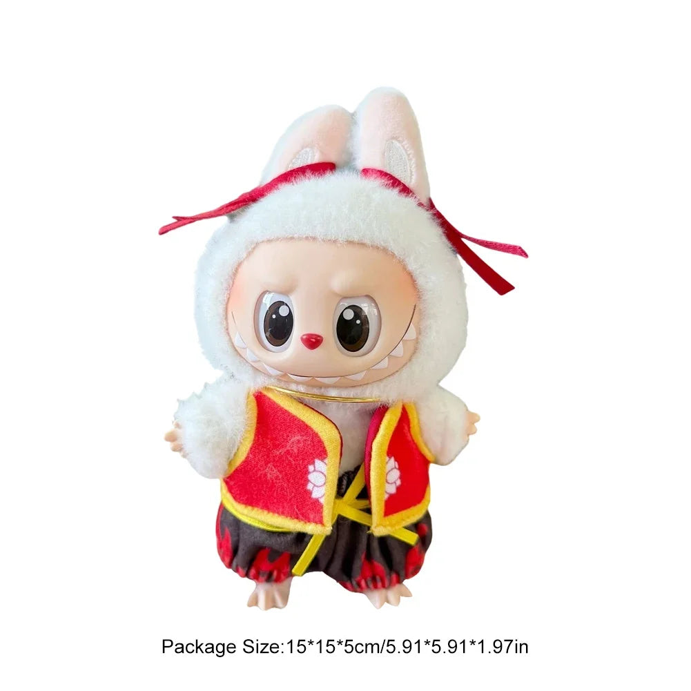 For Labubu V1 V2 Idol Cute Doll Clothes Fashion Mini Doll Outfit Accessories Leisure Suit Clothing 17Cm Labubu Clothe Best Gifts