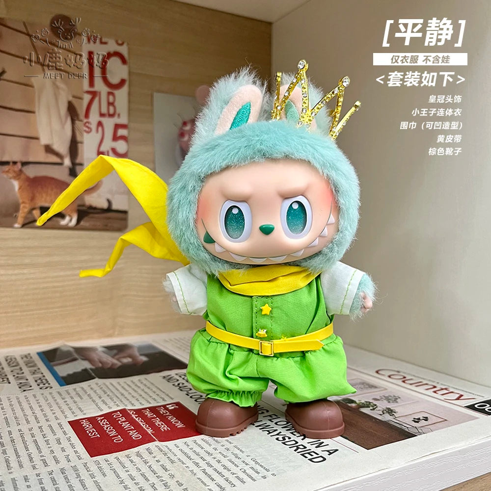 New for Labubu V1 V2 V3 Clothes Vinyl Baby Clothes Lucky Loyalty Trendy Cool Strap Pants Diy Accessories Gift Customization Doll