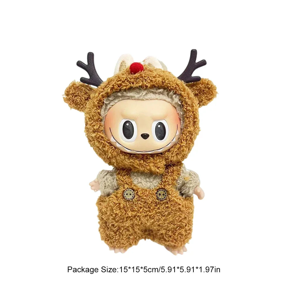 For Labubu V1 V2 Idol Cute Doll Clothes Fashion Mini Doll Outfit Accessories Leisure Suit Clothing 17Cm Labubu Clothe Best Gifts