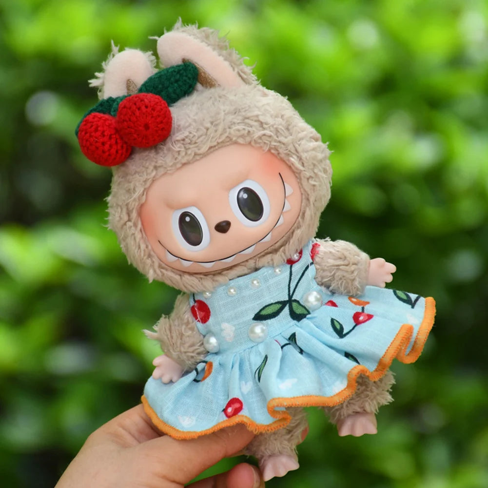 Kawaii Mini Plush Doll'S Clothes Outfit Accessories for Korea Kpop Exo Labubu Idol Dolls Skirt Hairpin Clothing DIY Kids Gift