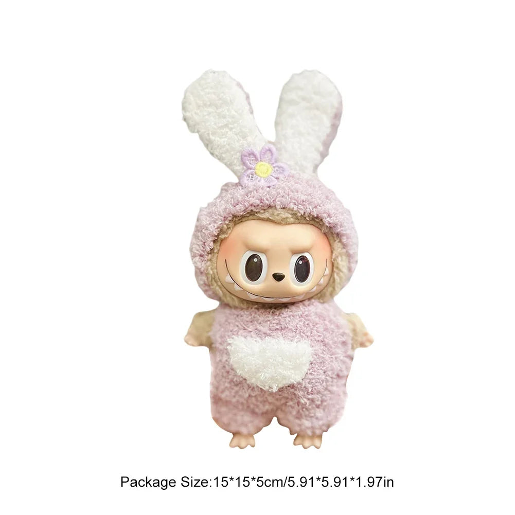 For Labubu V1 V2 Idol Cute Doll Clothes Fashion Mini Doll Outfit Accessories Leisure Suit Clothing 17Cm Labubu Clothe Best Gifts
