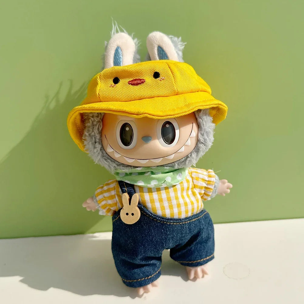 For Labubu V1 V2 Idol Cute Doll Clothes Fashion Mini Doll Outfit Accessories Leisure Suit Clothing 17Cm Labubu Clothe Best Gifts