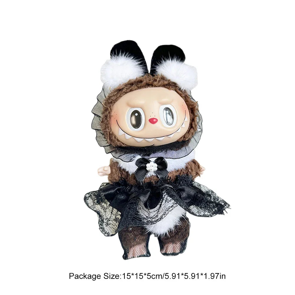 For Labubu V1 V2 Idol Cute Doll Clothes Fashion Mini Doll Outfit Accessories Leisure Suit Clothing 17Cm Labubu Clothe Best Gifts