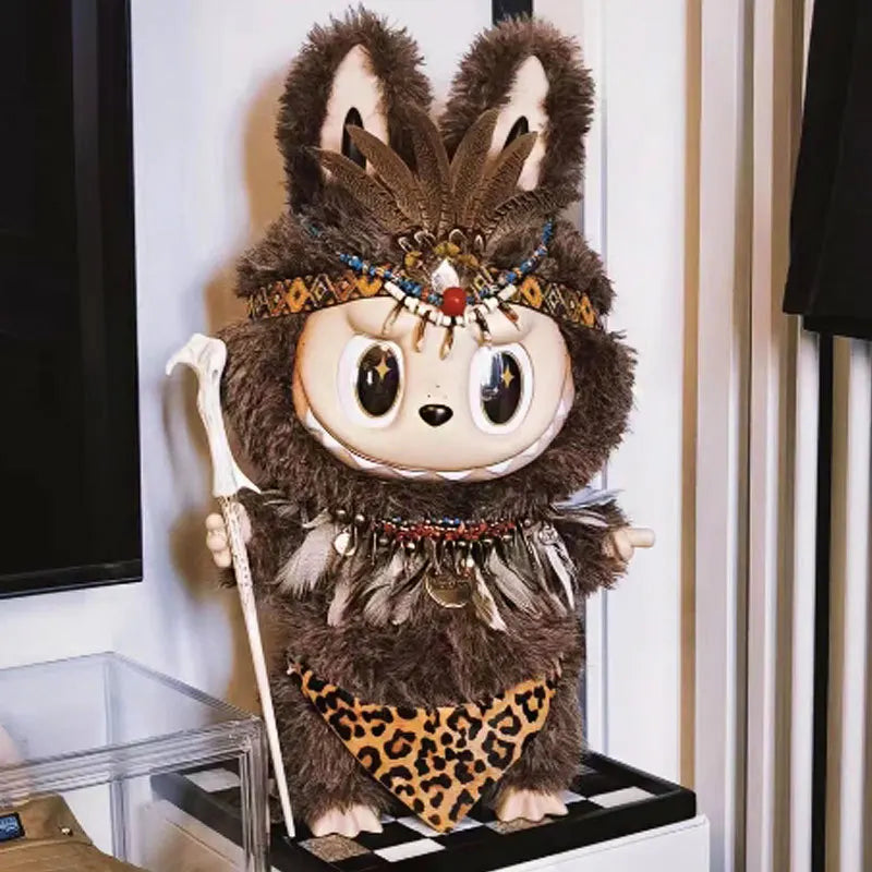 58Cm Doll Clothing Accessories Labubu Leader Zimomo Dog Tooth Necklace Diy Pheasant Tail Headwear Apron