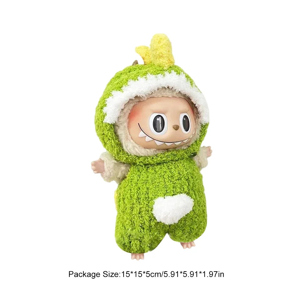 For Labubu V1 V2 Idol Cute Doll Clothes Fashion Mini Doll Outfit Accessories Leisure Suit Clothing 17Cm Labubu Clothe Best Gifts