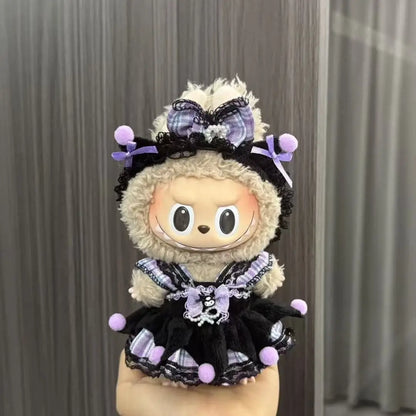 17Cm Labubu Doll'S Clothes the Monster Outfit Accessories Clothing DIY Kids Gift Kuromi Dress Purple Cool Girls Hair Band