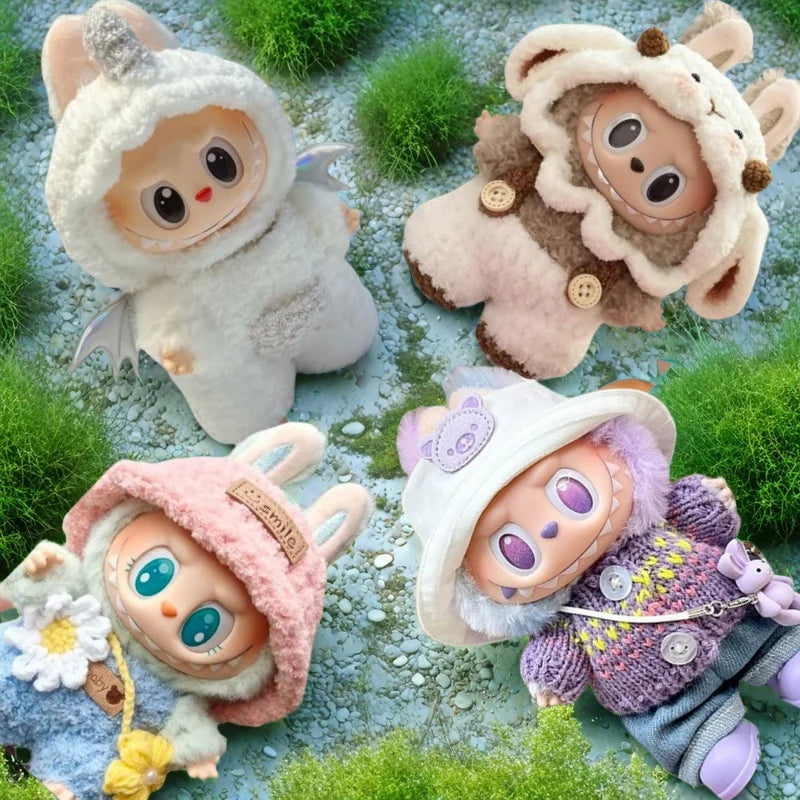 New for Labubu V1 V2 V3 Clothes Vinyl Baby Clothes Lucky Loyalty Trendy Cool Strap Pants Diy Accessories Gift Customization Doll