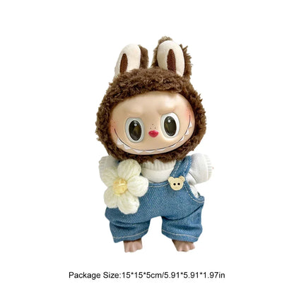 For Labubu V1 V2 Idol Cute Doll Clothes Fashion Mini Doll Outfit Accessories Leisure Suit Clothing 17Cm Labubu Clothe Best Gifts