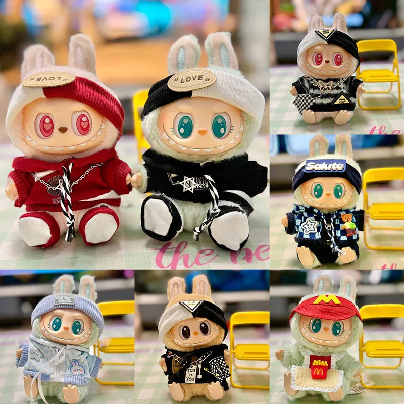 Labubu 17Cm Clothes II Idol Dolls Sitting Party the Monster Outfit Accessories Clothing DIY Gift Fashion Sweater Hoodie EE25M